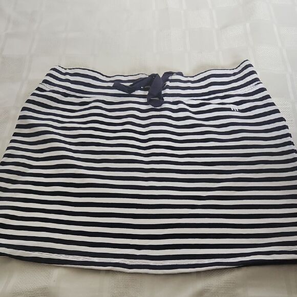 Tommy Hilfiger Navy Blue and White Mini Swim Cover Up Skirt - Picture 15 of 16